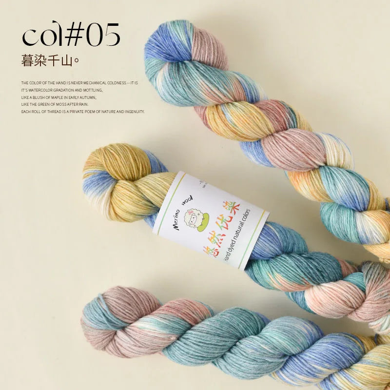 Lana merino teñida a mano